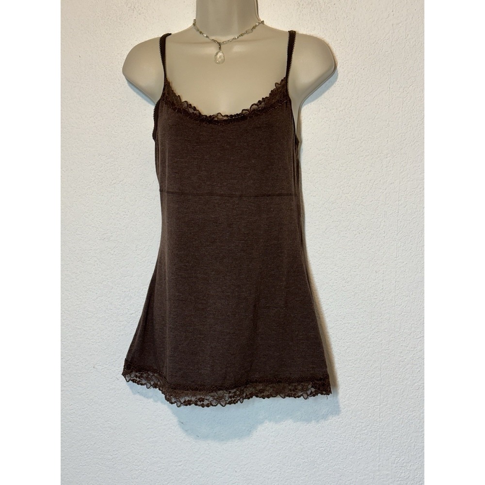 Y2k Vtg Brown Empire Babydoll Cami Tank Top Boho‎ Fairy Forest Whimsigoth Large